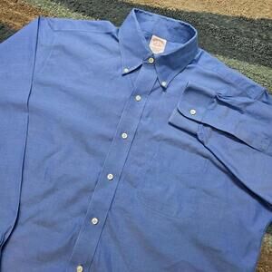 Brooks Brothers 1818 Blue Oxford Button-Down Shirt 16-32 Traditional Fit Cotton